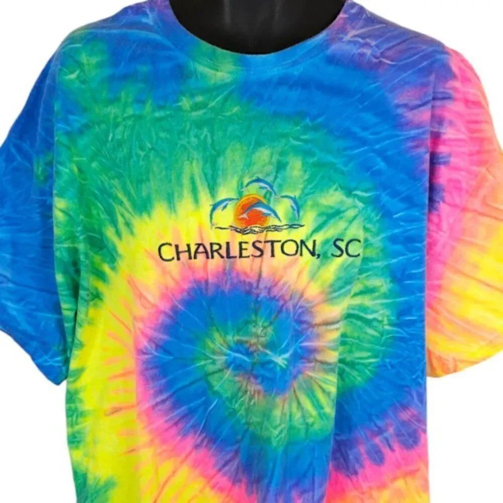 Charleston South Carolina T Shirt Mens Size 2XL Tie Dye Travel Destination